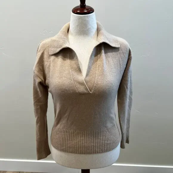 BANANA REPUBLIC Women's Luna Cashmere Sweater Size XS In Sandstorm - Picture 2 of 9